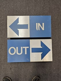 Rare Ford In & Out Arrow Dealership Signs