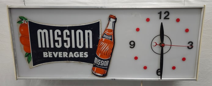 Mission Orange Light UP Clock Advertisement