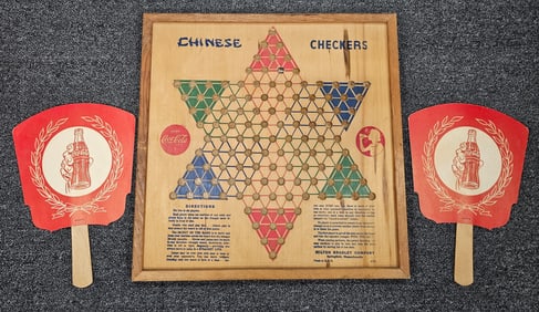 Coca Cola Hartwell, GA Fan & Chinese Checkers Lot