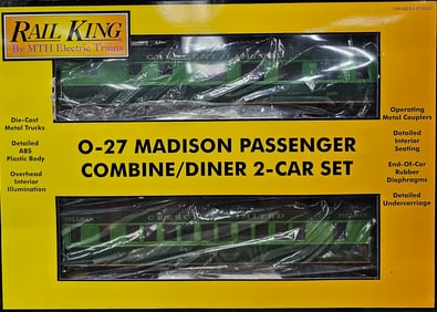 MTH Southern Cresent 2-Car Madison Combo Diner Set