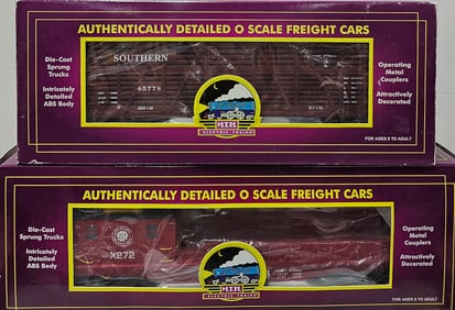 MTH Premire Southern Crane Tender & Stock Car Lot