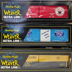 Weaver Ultra Line O-Scale Boxcar Lot of 3
