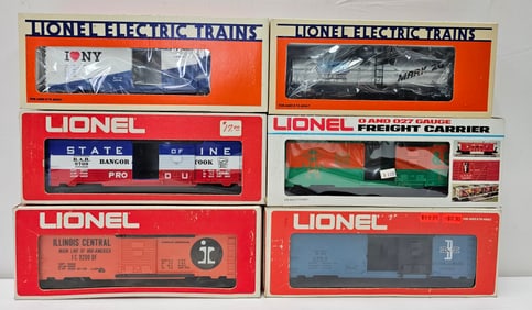 Lionel Box Car and Tank Car Lot of 6