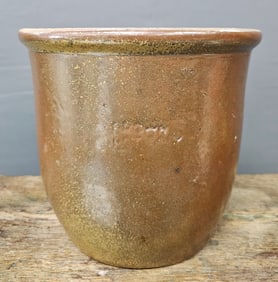 Stamped Brown Pottery Atlanta, GA Cream Riser