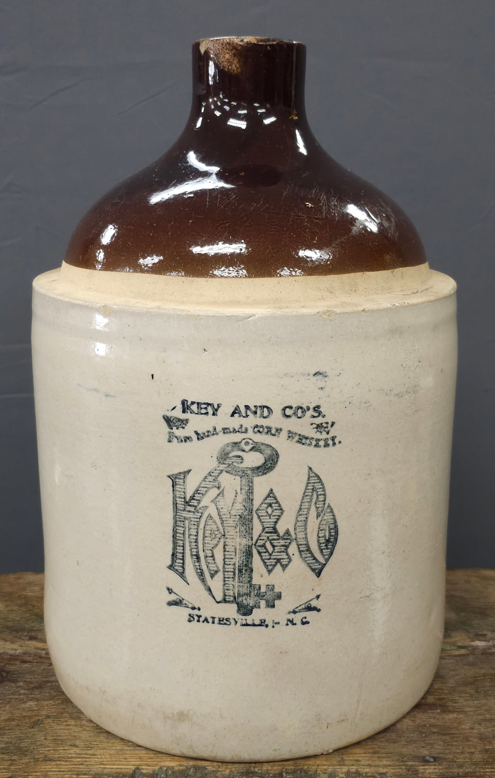 Rare Key & Co's Statesville, NC Whiskey Jug (1 of 4)