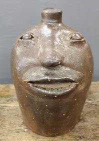 Early Period Brown Pottery Atlanta, GA Face Jug