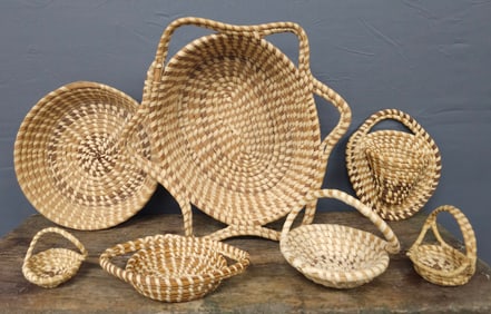 Sculptural Basket Lot In Gullah-Geechee Style