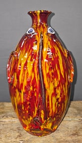 Roger Corn Long Nose Folk Pottery Face Jug