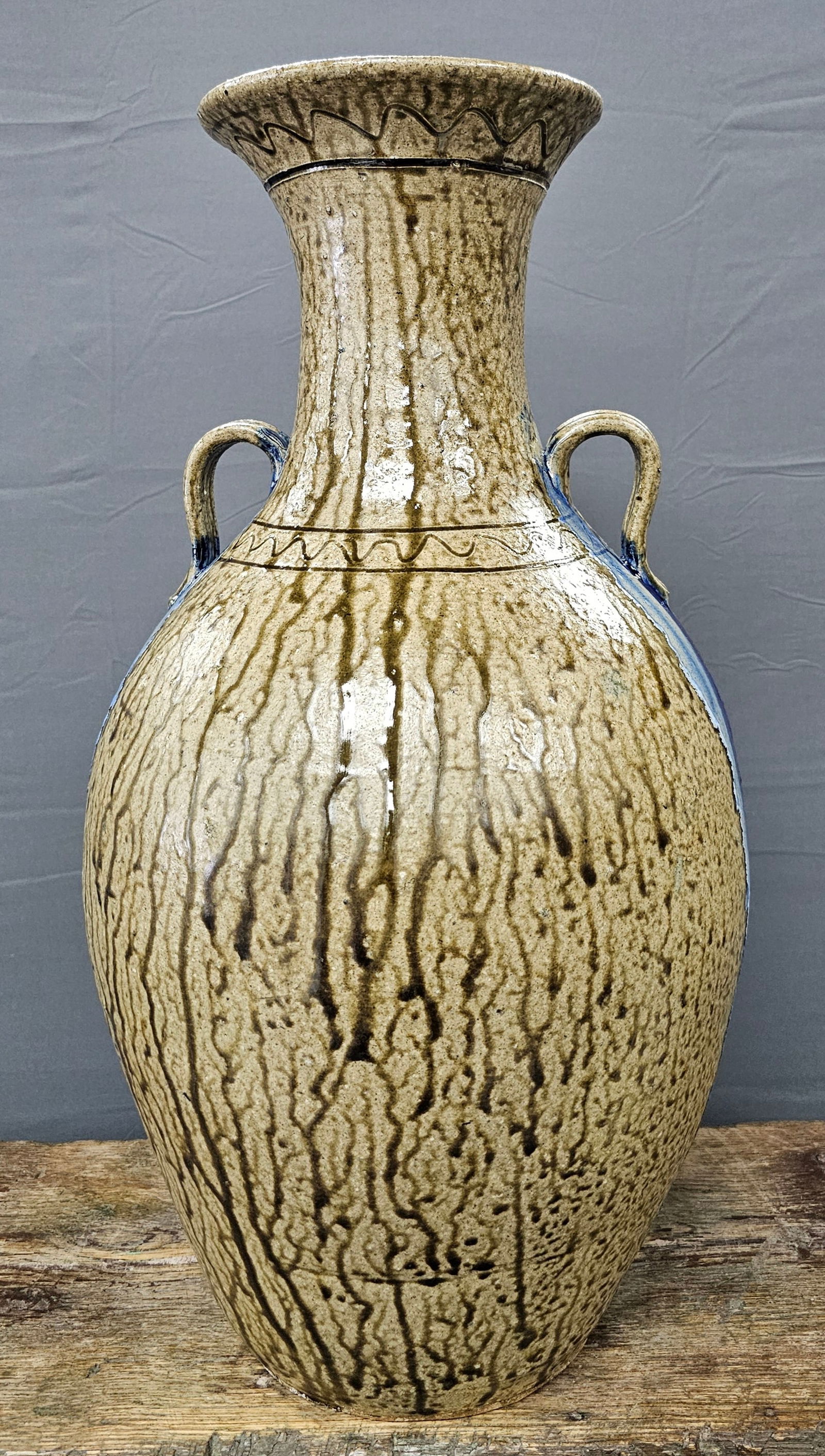 Stunning Clint Alderman Cobalt Decorated Vase (1 of 5)