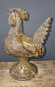 Steve Abee Decorated Folk Pottery Rooster