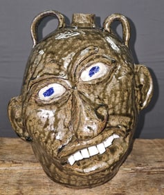 Chester Hewell Southern Folk Pottery Face Jug
