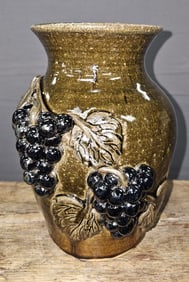 Anita Meaders Grape Deorated Vase