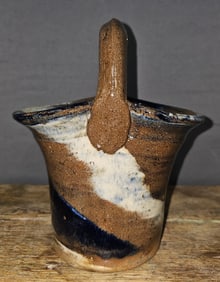 Fine Burlon Craig Folk Pottery Swirl Basket