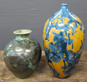 Seagrove, NC Crystalline Glazed Pottery Lot of 2