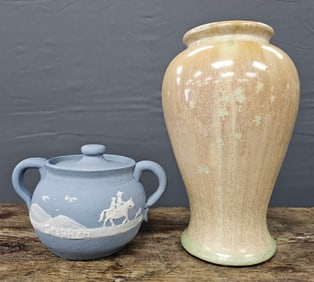 2 Pisgah Forest Vase & Decorated Creamer