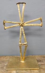 Rare African American Metal Welded Cross Folk Art