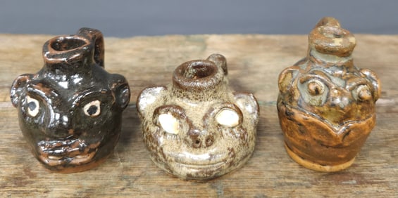 Marie Rogers Miniature Face Jug Lot of 3