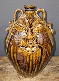 Kim Ellington Folk Pottery Face Jug