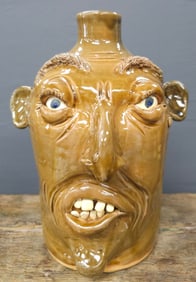 1993 Wilford Dean Folk Pottery Face Jug