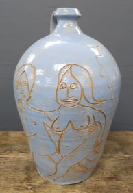 Randy Tobias 'Adam ad Eve' Decorated Jug