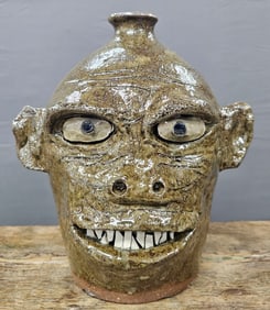 Southern Folk Pottery Monkey Face Jug