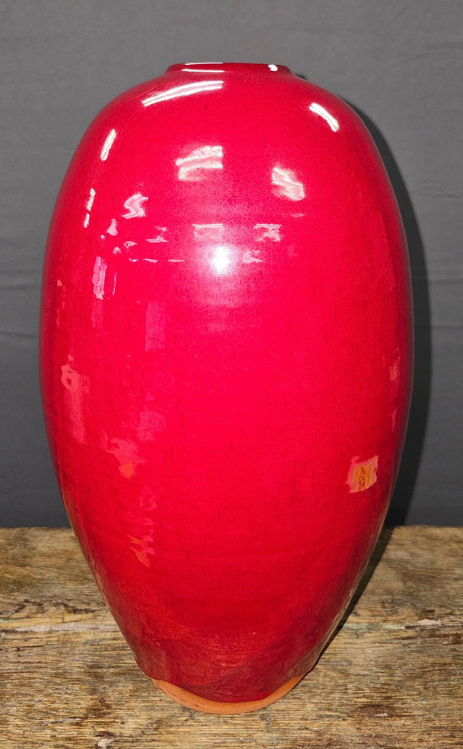 1997 Ben Owen III NC Red Glazed Vase (1 of 3)
