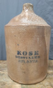 CH Bird, R.M. Rose Atlanta, GA One Gallon "Salmon Colored" Salt Glazed Jug