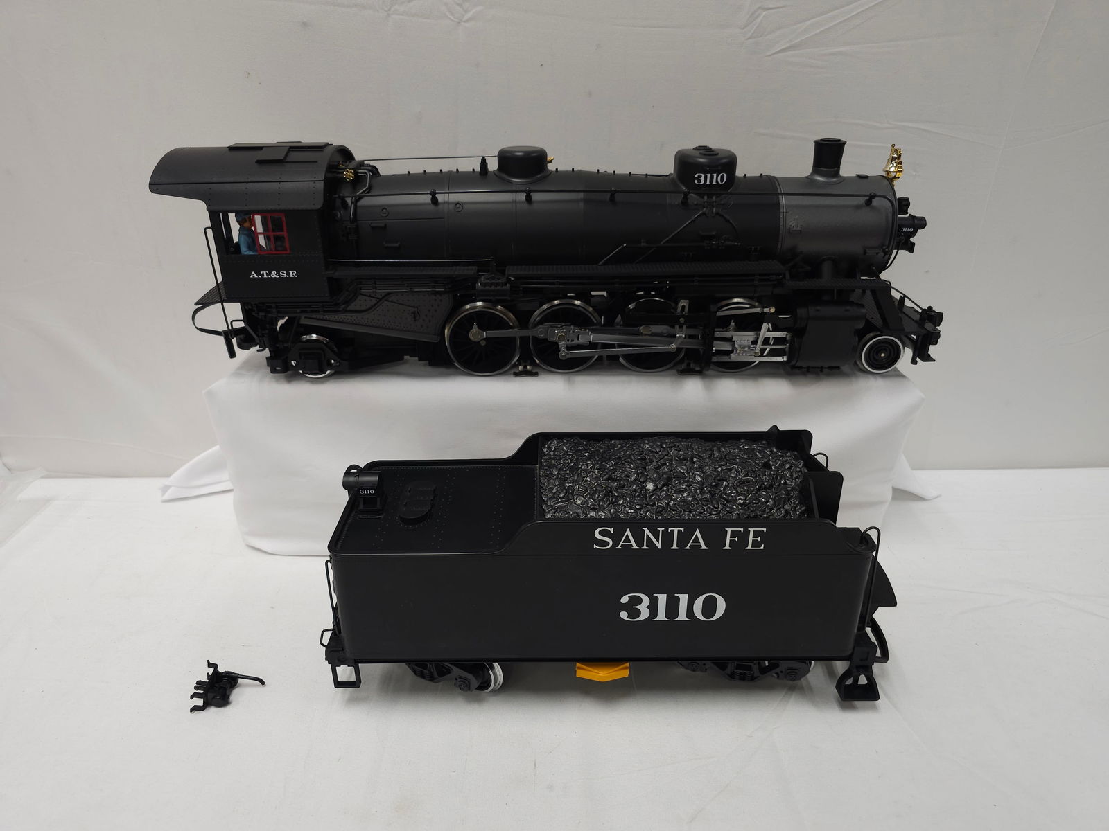 LGB Santa Fe 2-8-2 Mikado Engine & Tender: LGB Santa Fe 2-8-2 Mikado Engine & Tender, C-8+, with original box. Features smoke and sound. Test run.