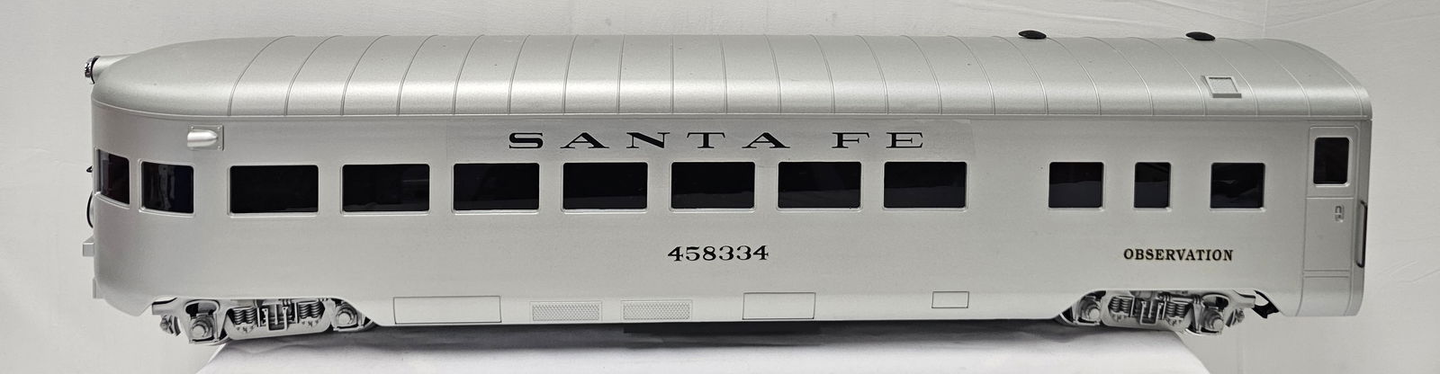LGB G-Scale Santa Fe Observation Car: LGB G-Scale Santa Fe Observation Car, C-9+, No box, approx. 30" L.