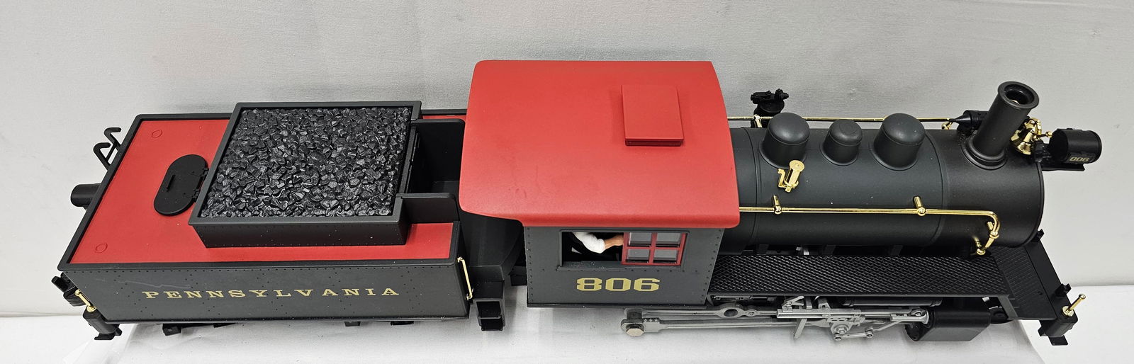 Piko G-Scale PRR Mini Mogul Loco & Tender: Piko 38205 G-Scale Pennsylvania Railroad Mini Mogul Locomotive & Tender with box, C-9, tested and working.