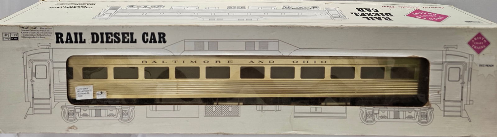 Aristo-Craft G-Scale B&O Rail Diesel Car: Aristo-Craft G-Scale B&O Baltimore and Ohio Rail Diesel Car, C-7+ W/ Box.