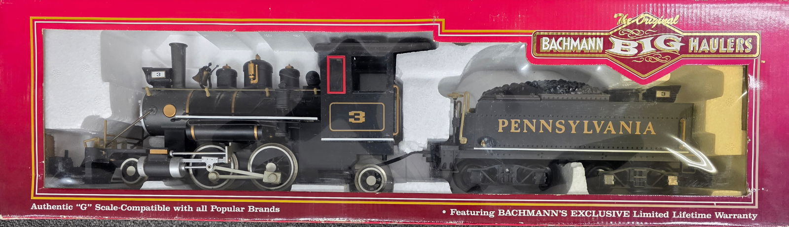 Bachmann NO: 91114, G Scale 2-4-2 (PRR) Steam Locomotive W/Tender: Bachmann NO: 91114, G Scale 2-4-2 Pennsylvania Railroad Steam Locomotive W/Tender in box and in C-6 condition.