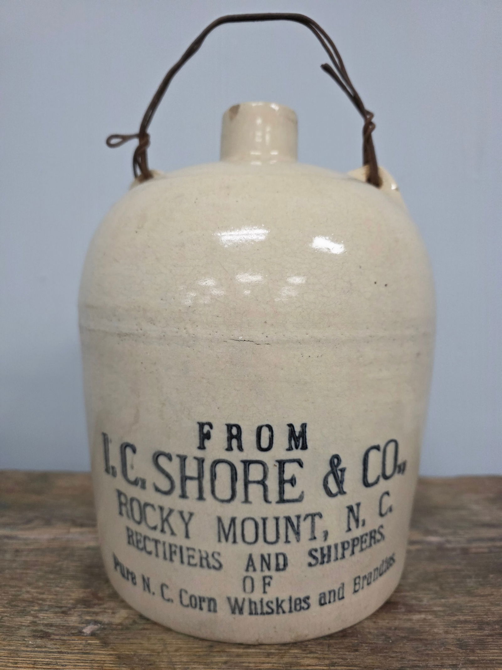 I.C. Shore & Co. Whiskey Stencil Jug (1 of 4)