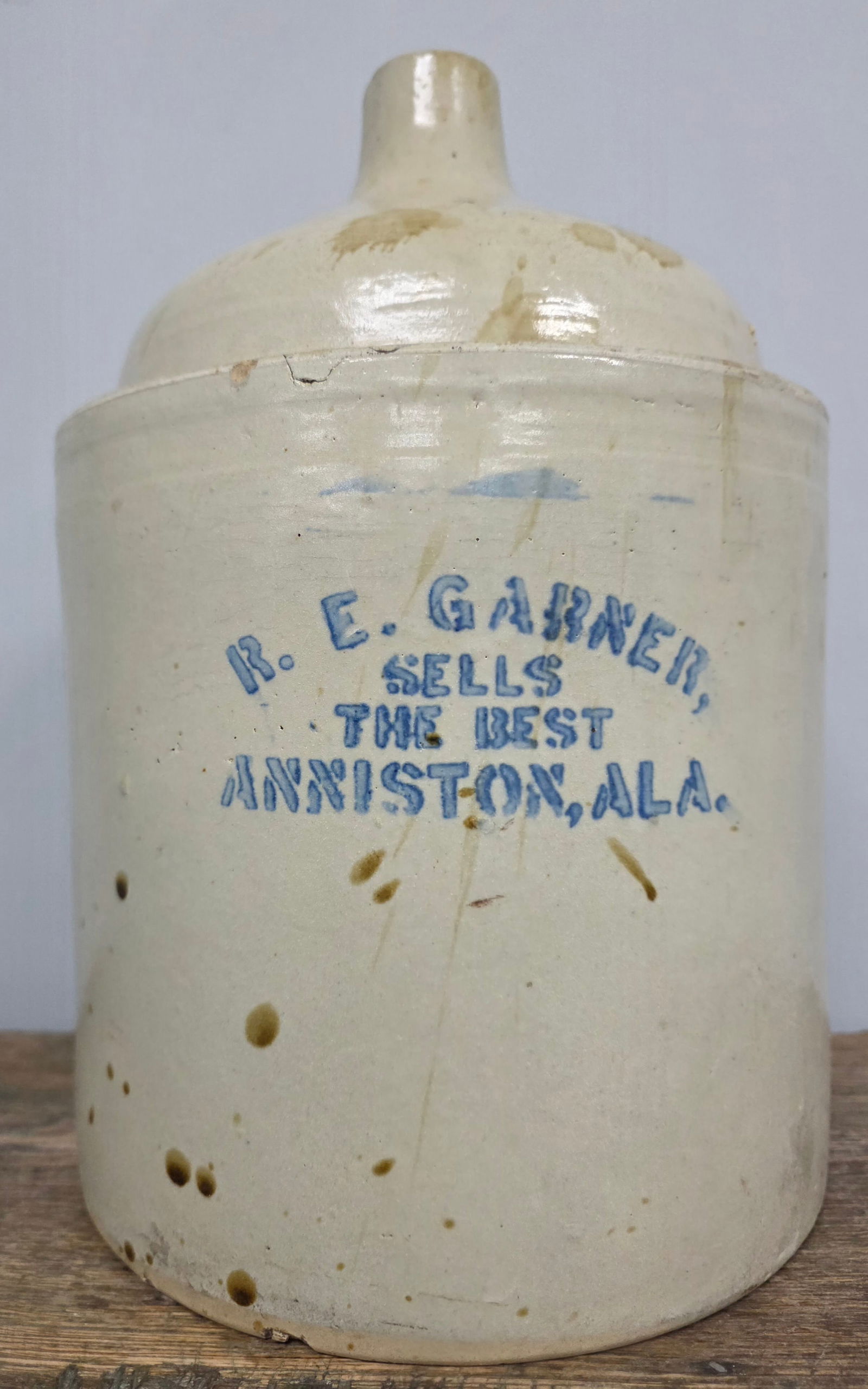 R.E. Garner Anniston, AL Stencil Jug (1 of 4)