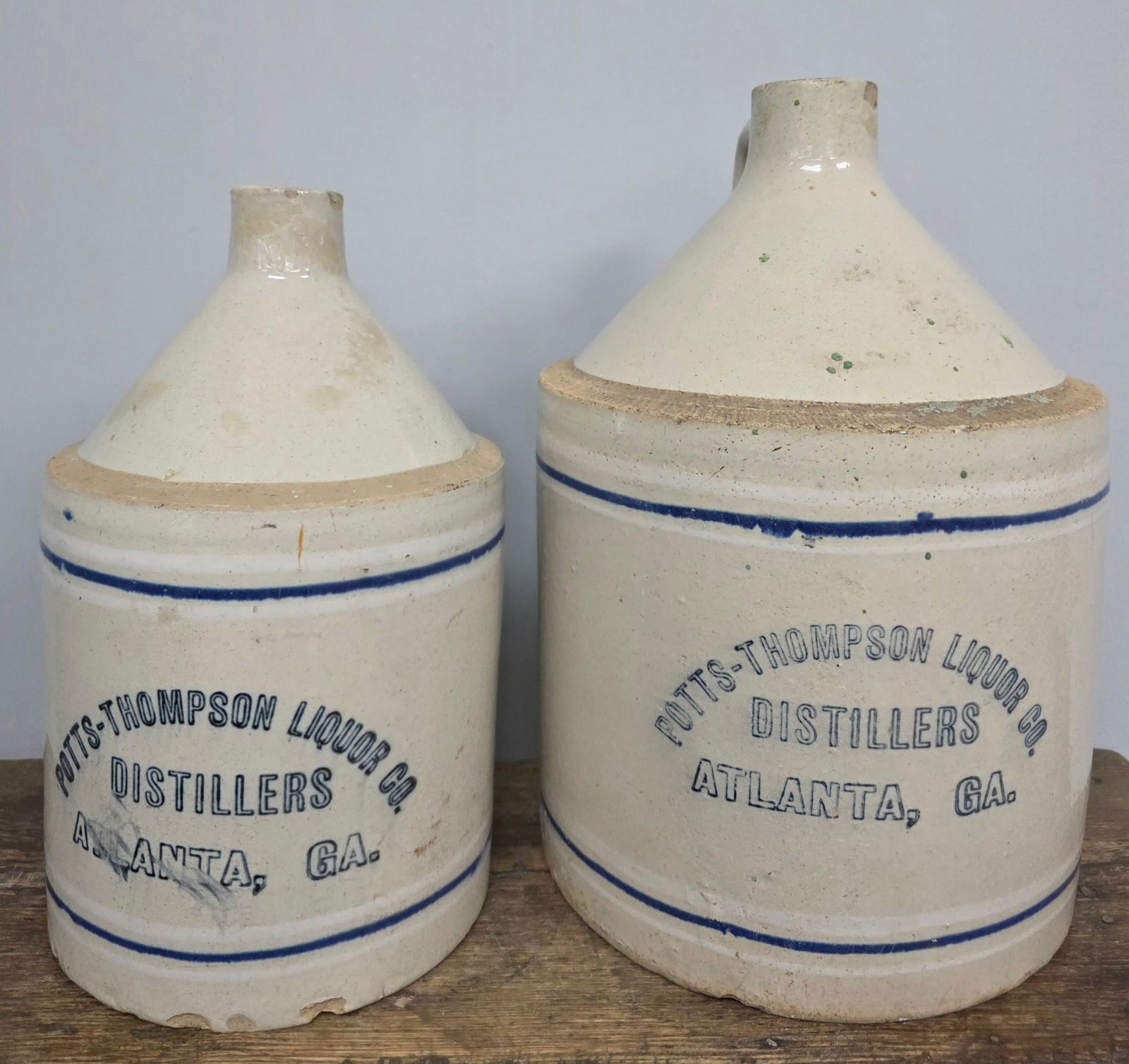 Potts-Thompson Liquor Co. Distillers Stencil Jugs (1 of 4)