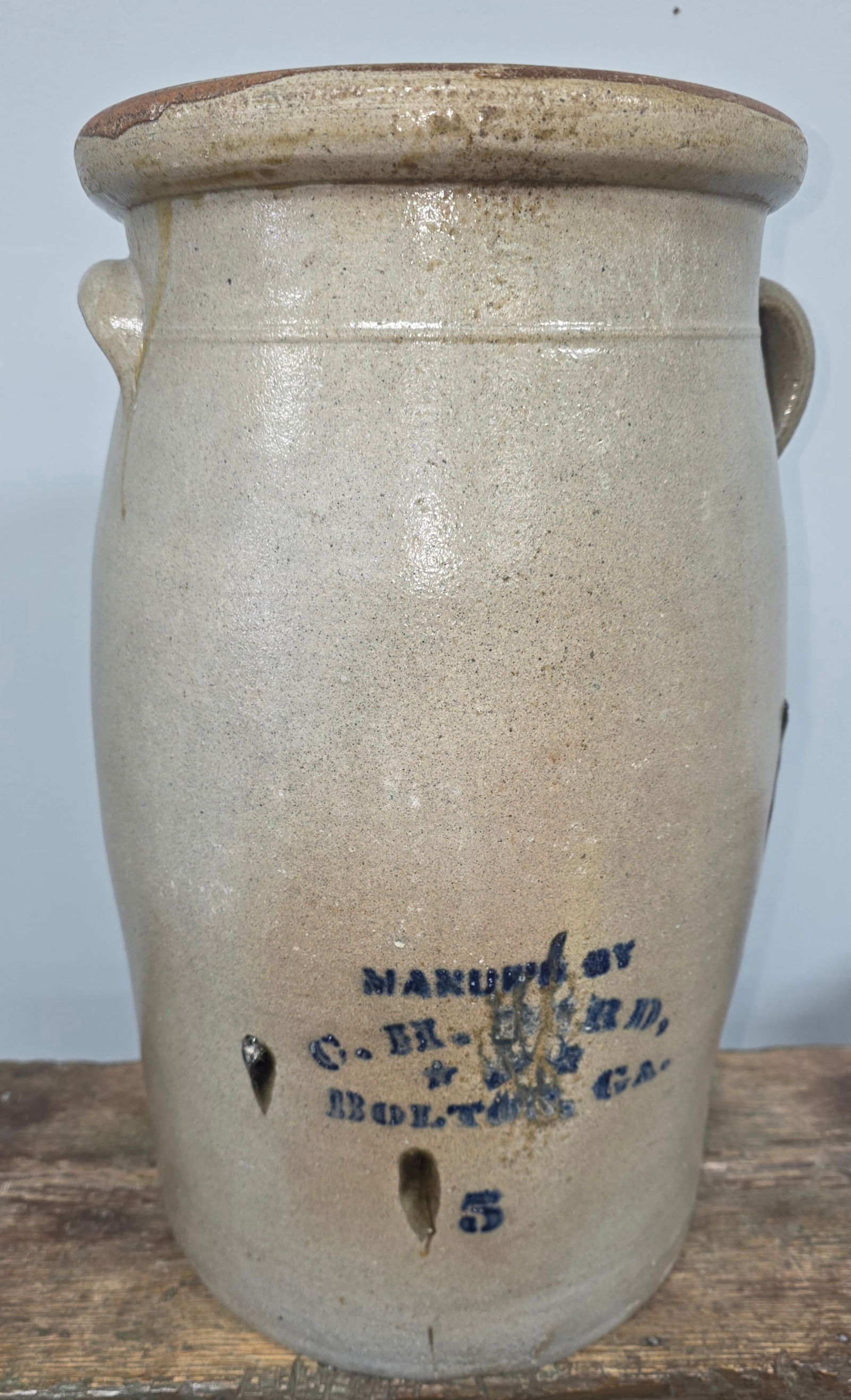 Signed CH Bird 5gal Cobalt Churn Bolton, GA (1 of 5)