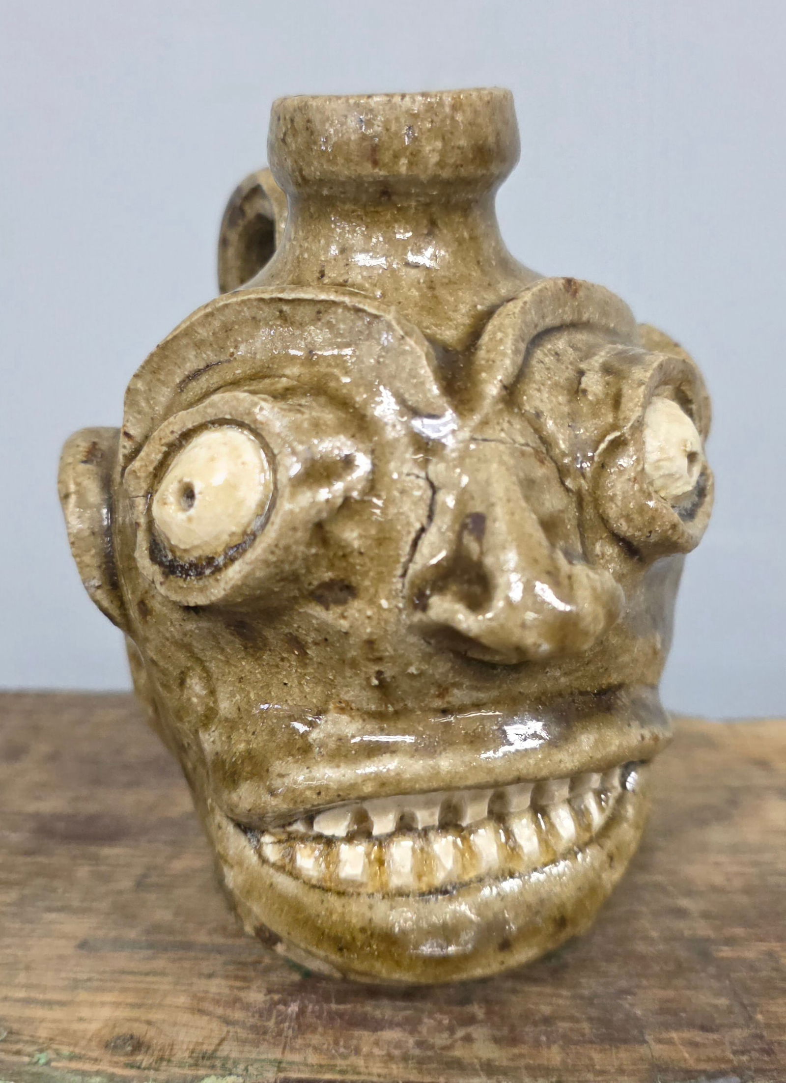 1850s Edgefield South Carolina Face Jug Marked Y (1 of 16)