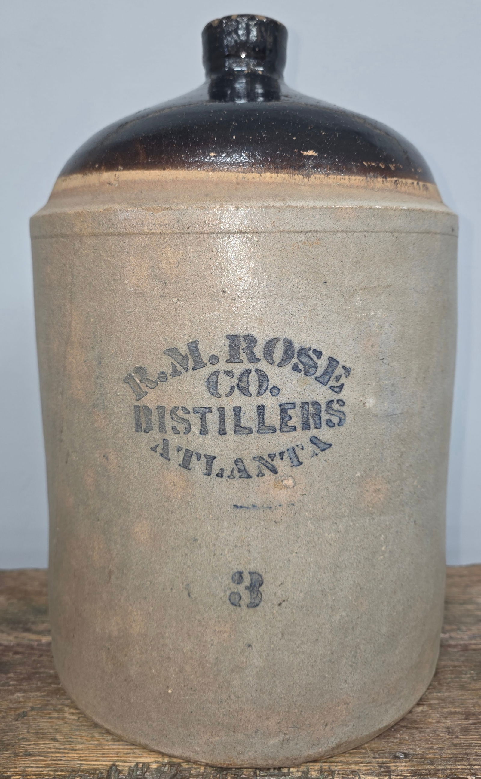 R. M. Rose Atlanta 3 Gal Stencil Whiskey Jug (1 of 4)