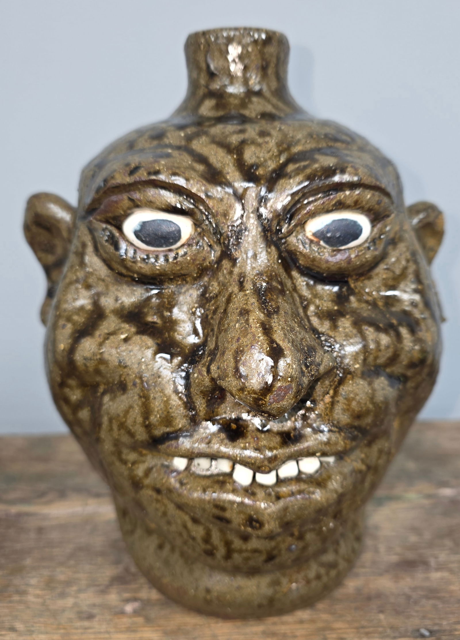 Outstanding Lanier Meaders Folk Pottery Face Jug (1 of 5)