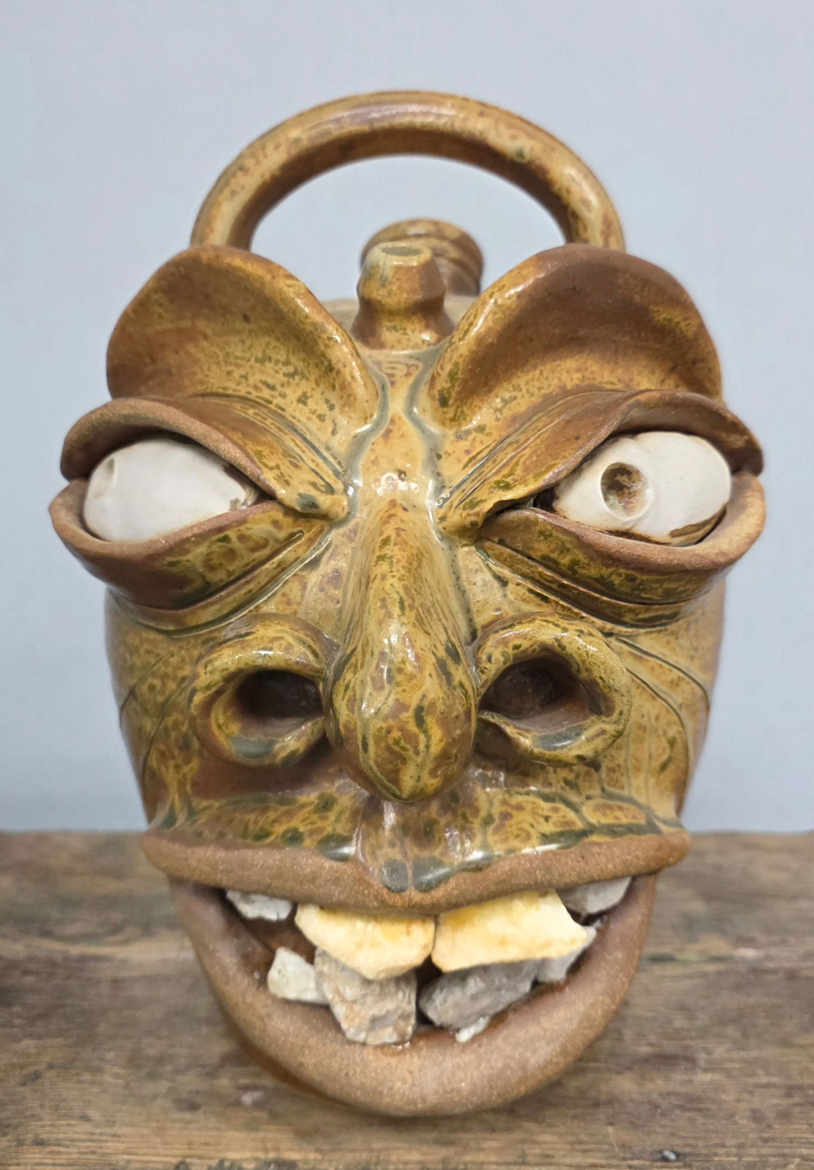 Michael Bayne Edgefield Face "Harvest" Jug (1 of 4)