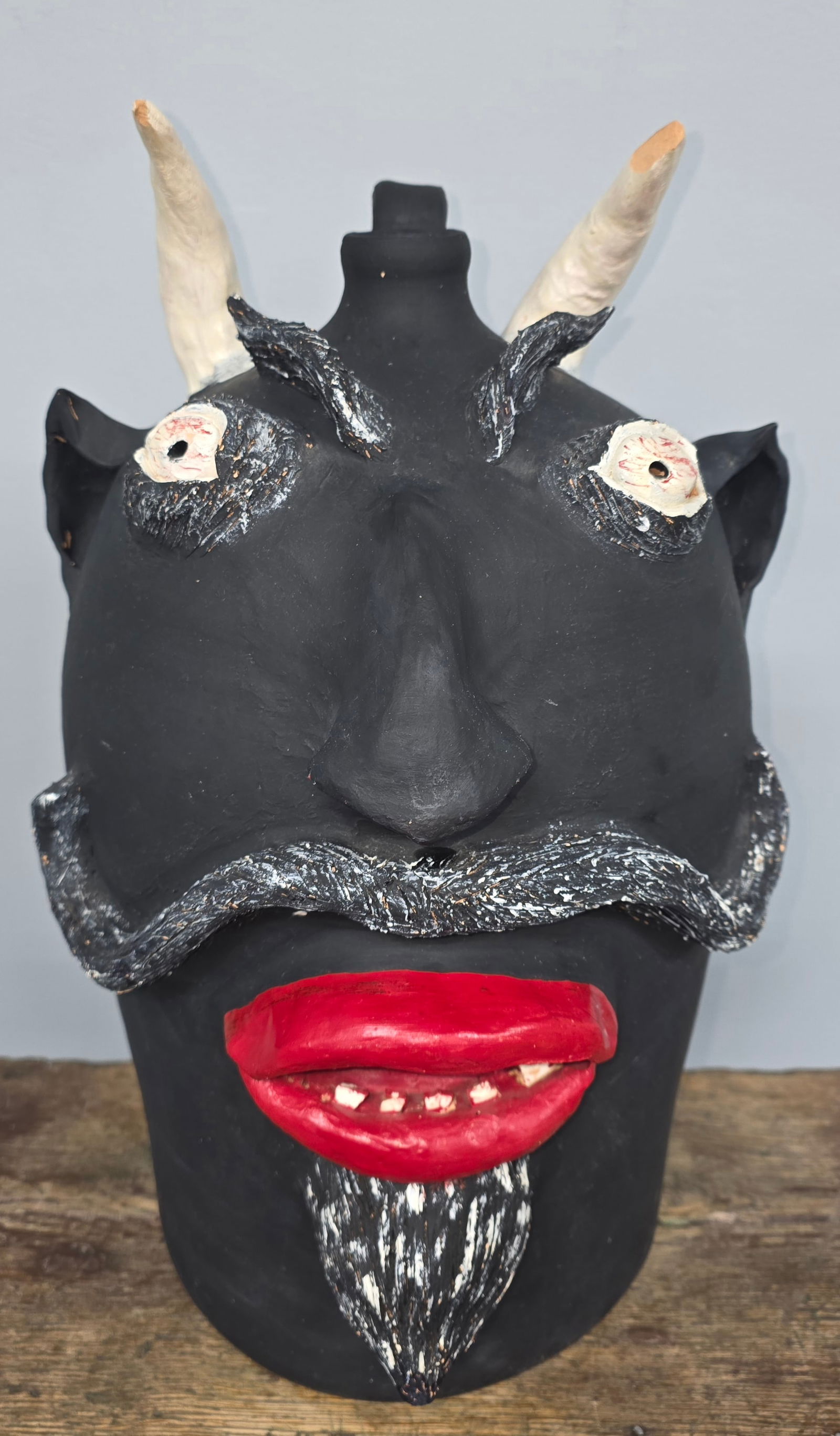 Rare & Early NC Brown Black Devil Face Jug (1 of 11)