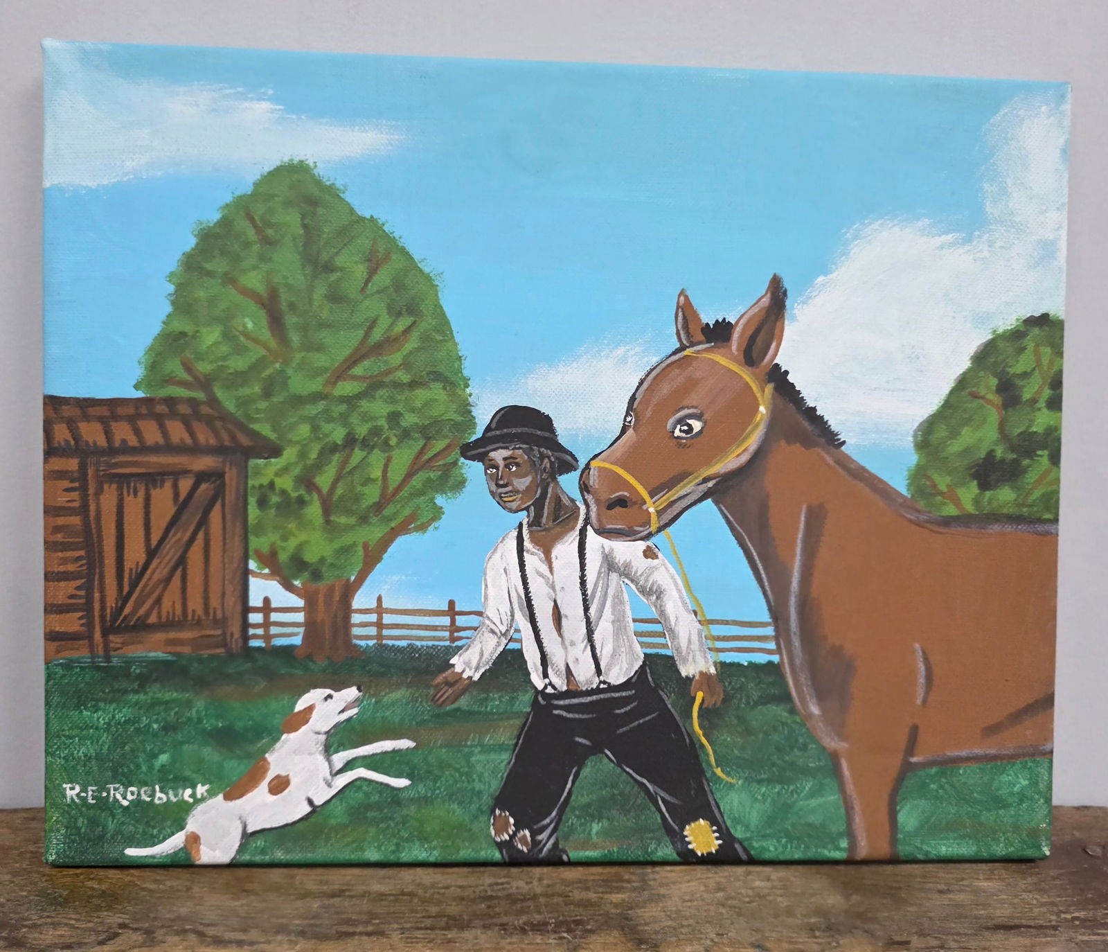 Richard Roebuck Folk Art Painting: Richard Roebuck Folk Art Painting in collector grade condition. Size: 14" x 11"