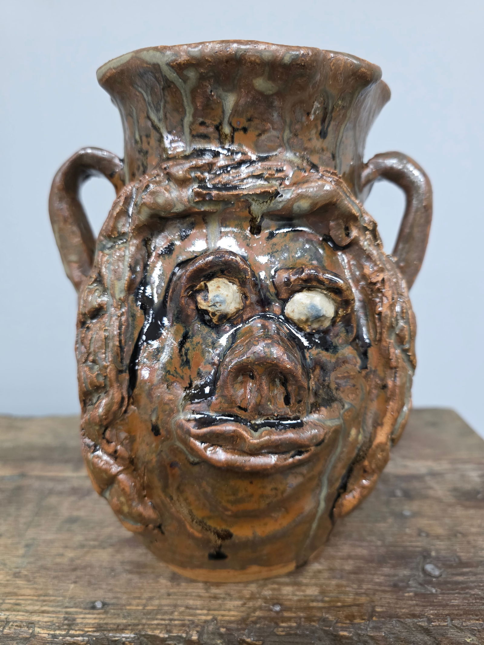 Signed Marie Rogers Decorated Face Jar (1 of 6)