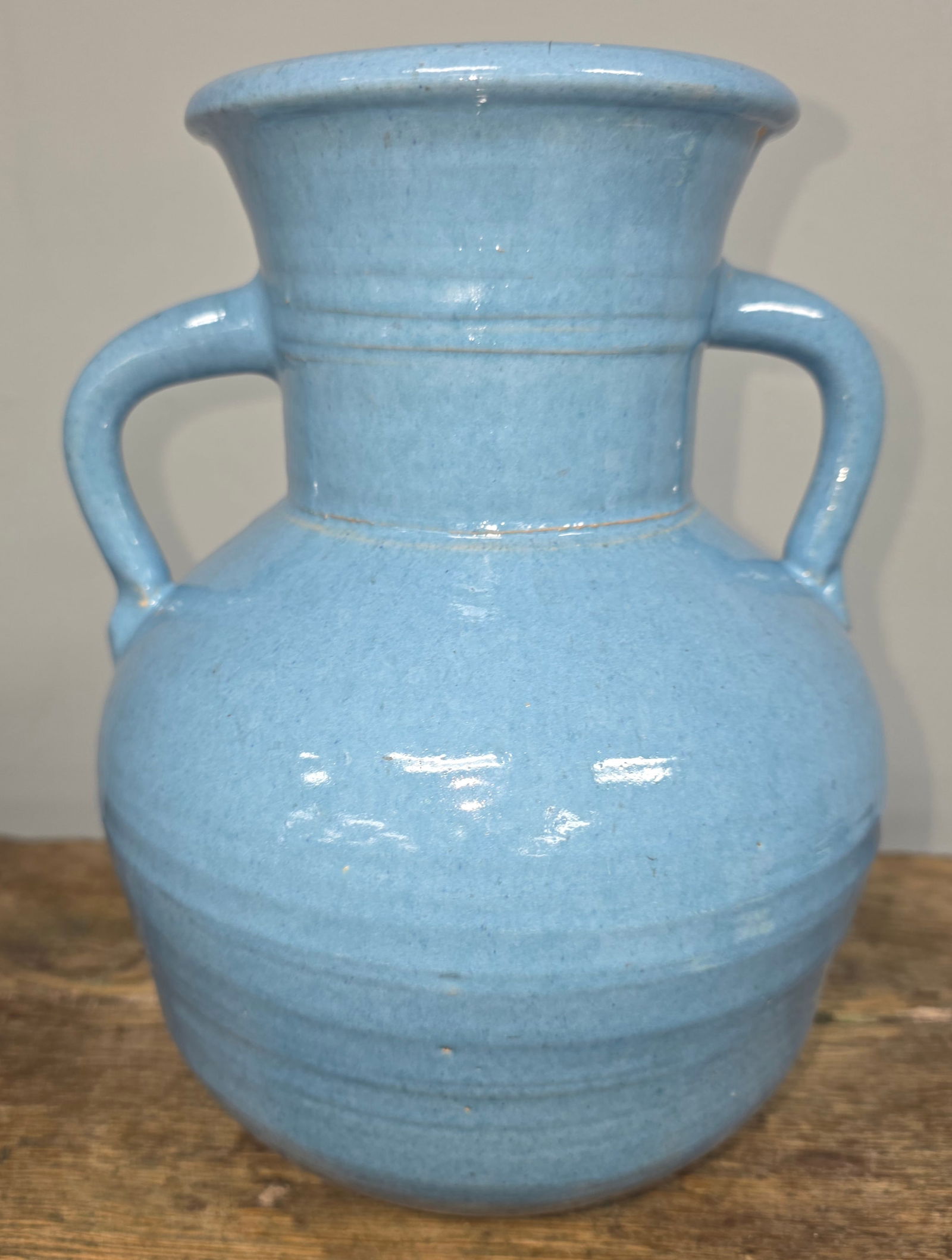 Sunset Mountain Signed Blue Vase - 2