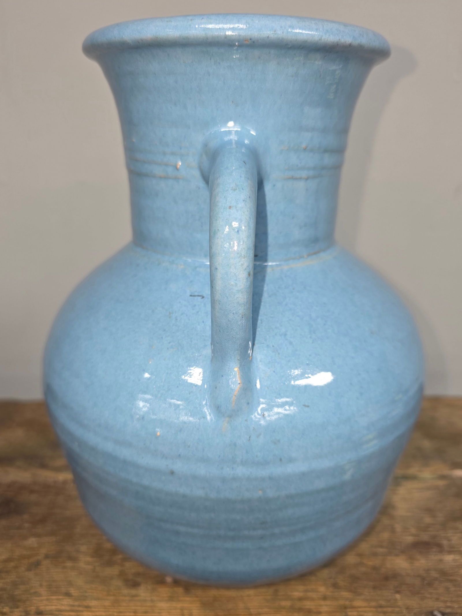 Sunset Mountain Signed Blue Vase - 3