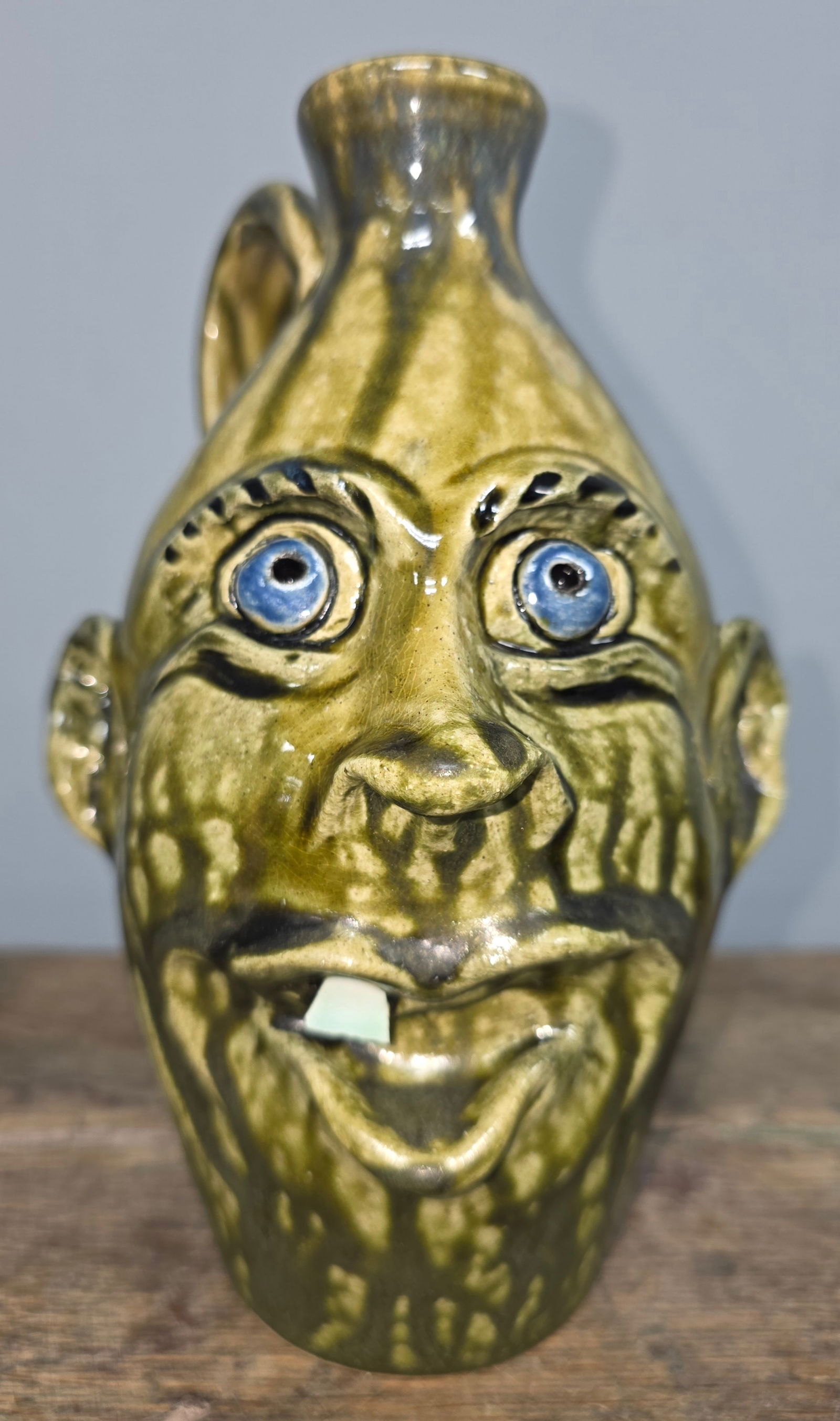 Mike Willamson Folk Pottery Face Jug: 2021 Mike Willamson Folk Pottery Face Jug, no damage. Standing: 7 7/8" Tall