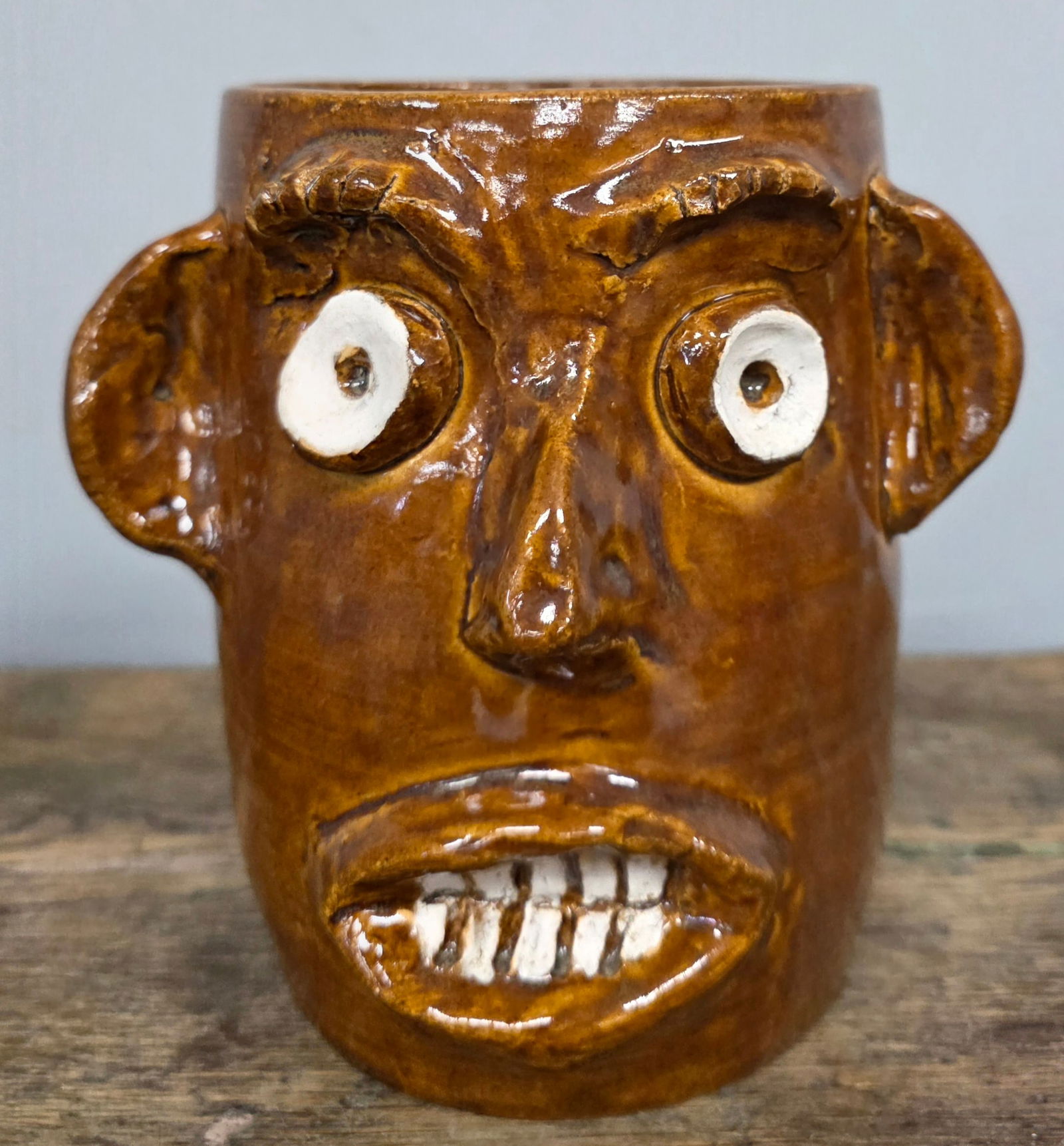 Signed Smith Folk Pottery Face Coffee Mug (1 of 3)