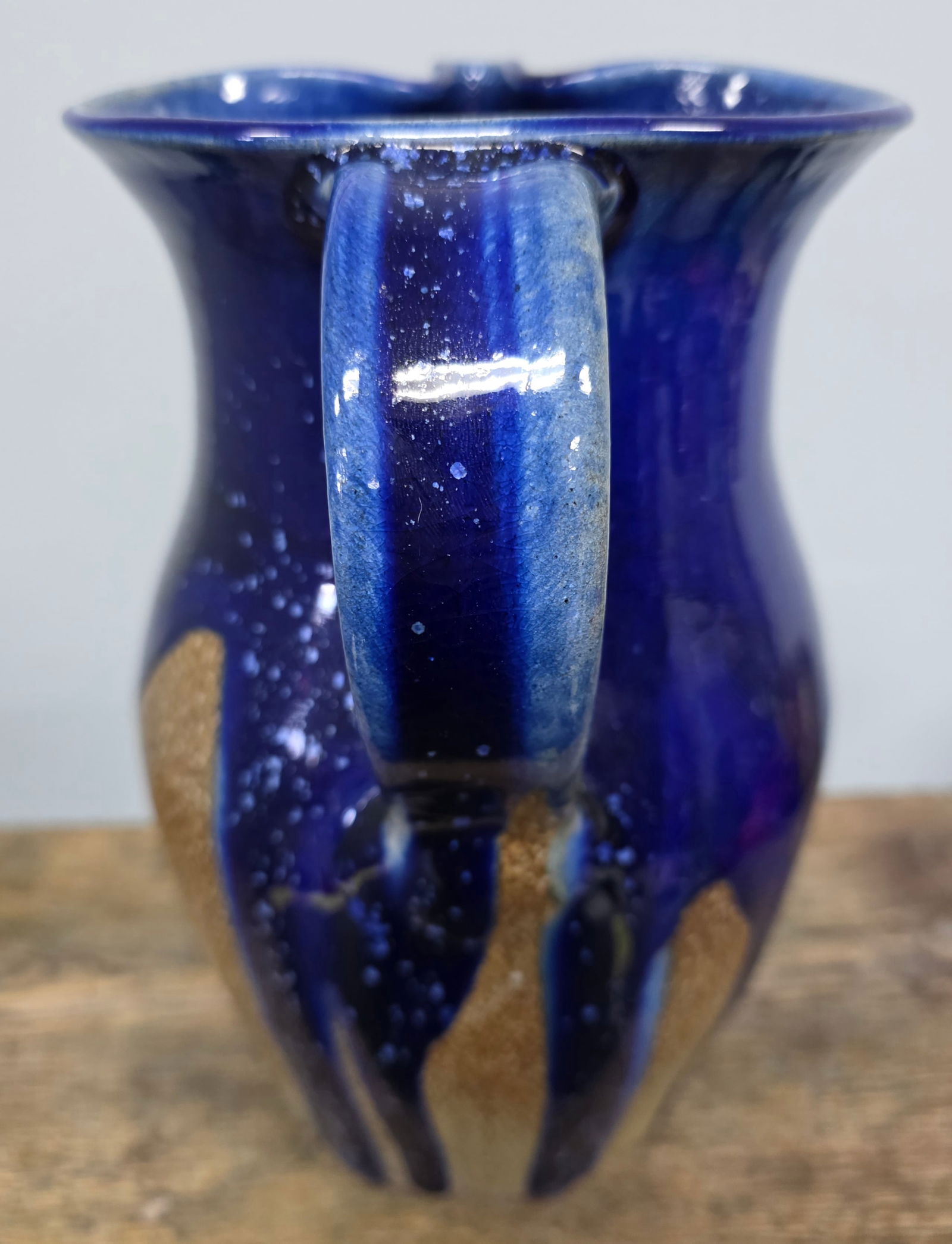 Sid Luck Colbalt Over Salt Glaze Pitcher - 4
