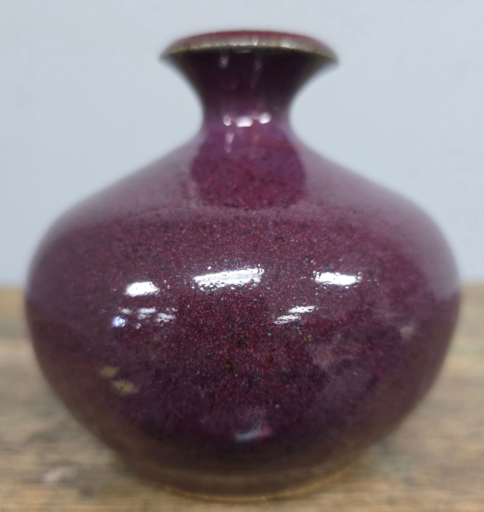 2000 Durham NC Pottery Purple Bud Vase: 2000 Durham NC Pottery Purple Bud Vase. Standing 4 3/4" tall.