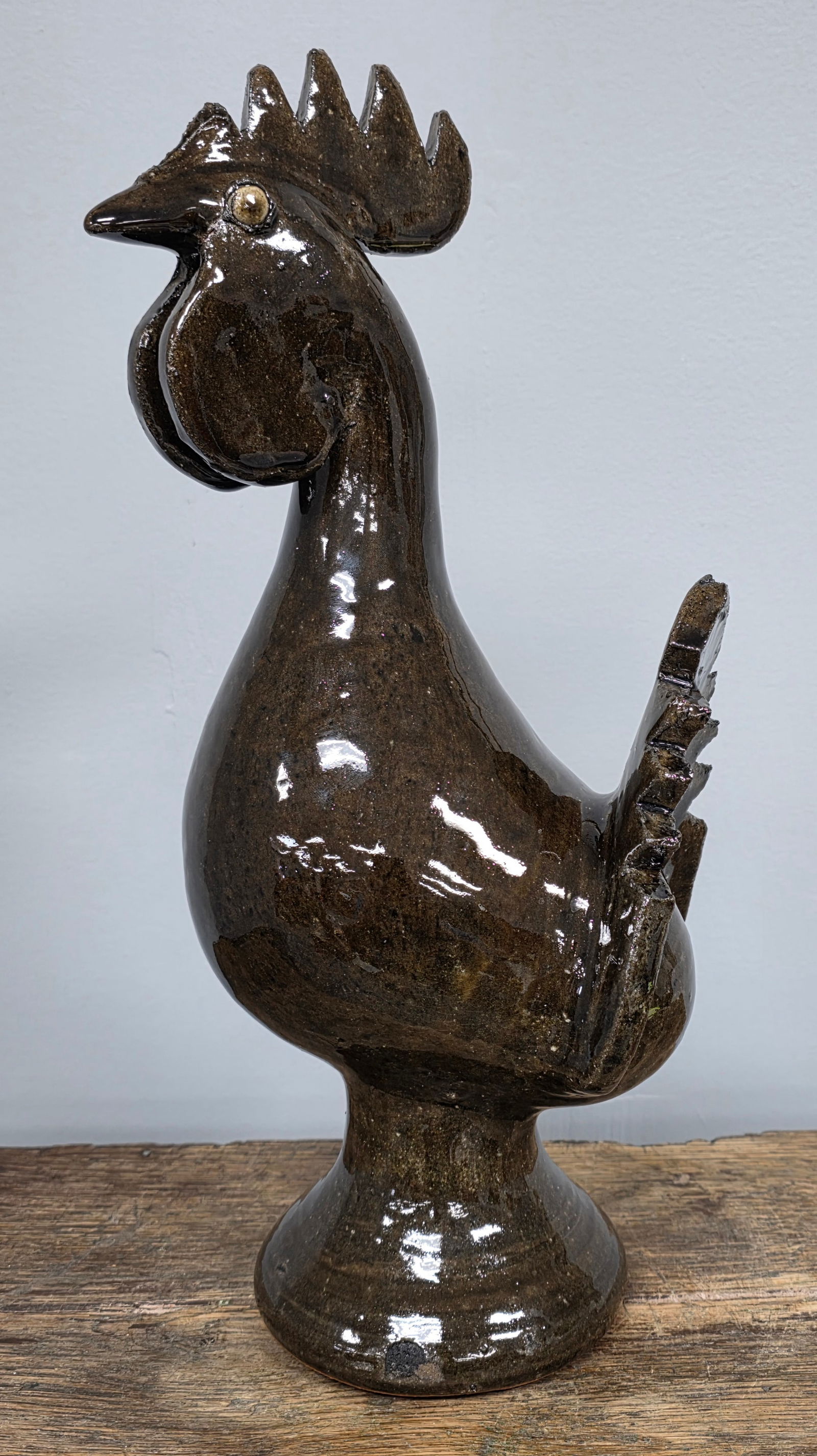 Signed Edwin "Nub" Meaders Dark Green Rooster from 1984 (1 of 5)